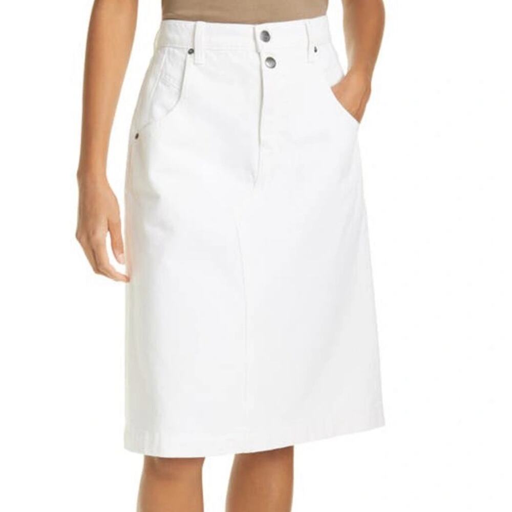 FRAME Mosaic Denim Skirt vintage white